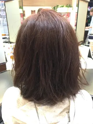 ミディアム カラー パーマ スズキ シオリのヘアスタイル