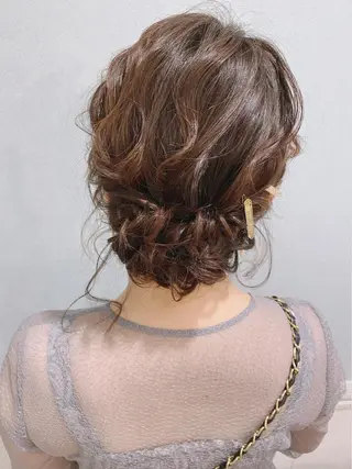 セミロング ヘアアレンジ セットサロン      ラフテル所属・大阪/ヘアアレンジ /似合わせset💐のヘアスタイル