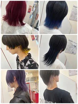 ミディアム カラー ヘアアレンジ 今村公介 ブリーチ特化、派手髪のヘアスタイル