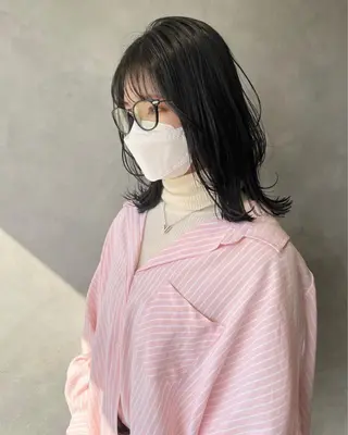 ミディアム 奥田 蓮のヘアスタイル