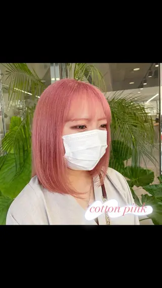 ミディアム カラー ピンクカラー🎀/ ミルクティー🍼花音のヘアスタイル