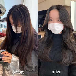 ロング カラー レイヤー/顔周り /透明感🩶高橋大のヘアスタイル