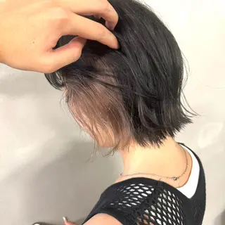 ショート カラー ボブ/パーマ ミヒラケイタのヘアスタイル