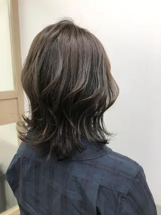 ミディアム カラー パーマ 天野 涼のヘアスタイル