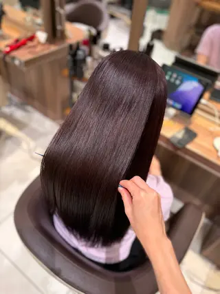 ロング カラー ツヤ髪縮毛矯正💫/ ハイトーン/あゆみのヘアスタイル