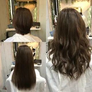 ロング カラー ヘアアレンジ チビ編み込みエクステ シールEXどぅ〜すのヘアスタイル