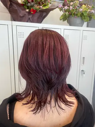 カラー メンズウルフ🐺♡ ブリーチ♡ヘアメ🎀のヘアスタイル