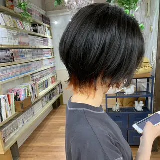 ショート カラー 🌱小顔魅せカット 透明感カラー/泉綺のヘアスタイル