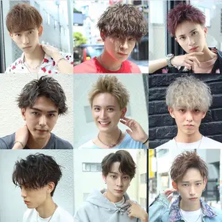 ショート カラー パーマ メンズ アイブロウ 【メンズヘアの匠】 タニ　心斎橋　アメ村のヘアスタイル