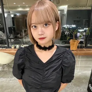 ショート カラー mellow所属・顔周りデザイン/ ハイトーン/多田悠馬のヘアスタイル