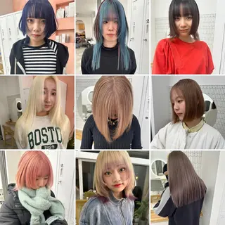 ミディアム カラー レイヤー/ウルフ/ ハッシュカット/ダイのヘアスタイル