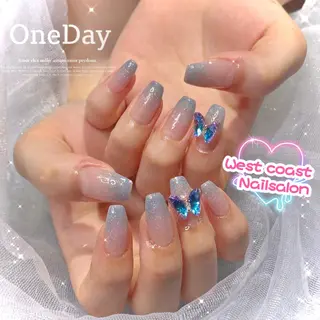 ネイル リボン、ガーリー パーツ放題専門店のネイルデザイン