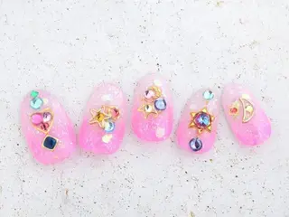 ミディアム カラー キッズ ネイル 💎ビューティサロン 湘南　RIRAN💎のネイルデザイン