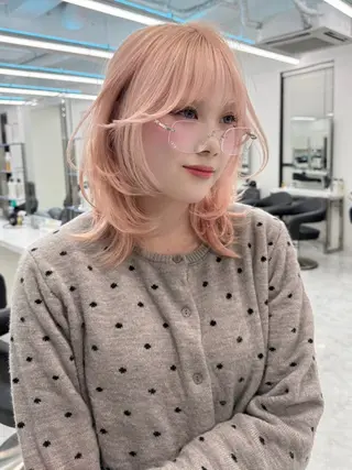 ミディアム 柔らかベージュ🩷 yuria🌸のヘアスタイル