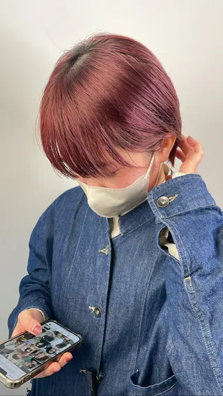 ショート カラー LABO Tokyo所属・美髪改善ストレート/ 植村友哉のヘアスタイル