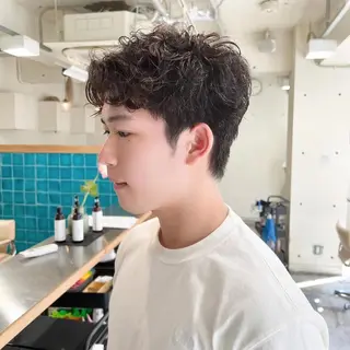 ショート パーマ スパイキーショート/ メンズヘア/hugeのヘアスタイル
