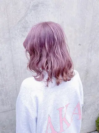 ミディアム カラー ヘアアレンジ 💕ブリーチ/ヘアメ 🎀YUUKAのヘアスタイル