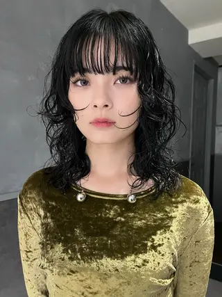 セミロング パーマ 田中 里奈のヘアスタイル