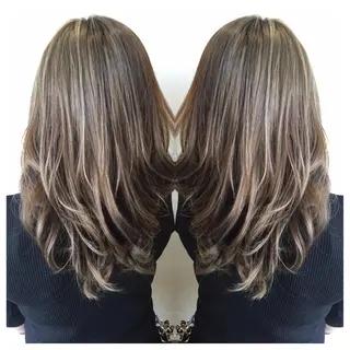 セミロング 髪質改善/痛ませ ないカラー/西村航大のヘアスタイル