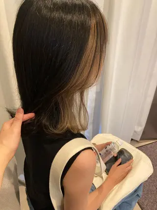 ミディアム ✨色持ちの良い艶 カラー✨蟹江真世のヘアスタイル