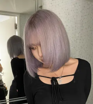 ミディアム カラー こだわりハイトーン/ ケアブリーチ/岸のヘアスタイル