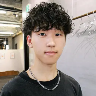 パーマ メンズ 藤川迅 当日予約可！ 名古屋パーマのヘアスタイル