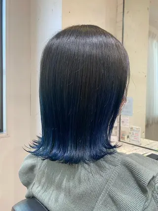 ミディアム カラー 梅田ハイトーン チダ ヒナノのヘアスタイル