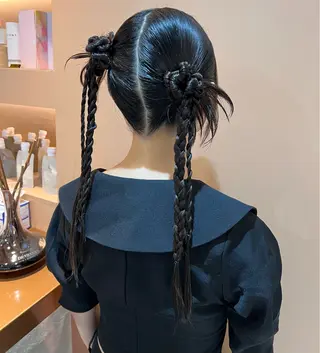 ロング カラー ヘアアレンジ ✨カチモリ✨レイヤー 韓国ヘア🇰🇷ゆいのヘアスタイル