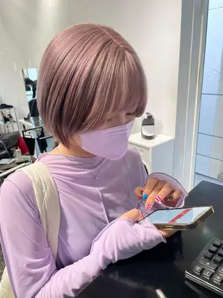 ショート カラー パーマ ヘアアレンジ メンズ キッズ ネイル マツエク・マツパ アイブロウ 艶ハイトーン/ヘア アレンジAYAKAのヘアスタイル