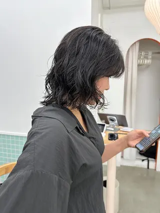 ミディアム パーマ ボブ/レイヤー/ケア パーマ/リュウタのヘアスタイル