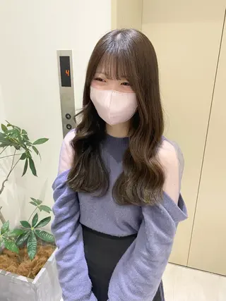 ロング カラー men'ssalon Zina天神所属・✨髪質改善/顔周りカ ット/縮毛矯正✨三隅のヘアスタイル