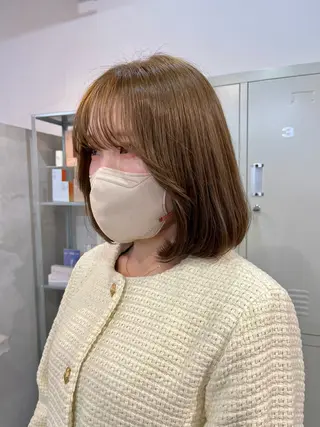 ミディアム カラー ブリーチなしカラー ダブルカラーエクステのヘアスタイル