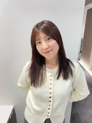 ミディアム カラー 髪質改善水素TR× レイヤーカット/熊澤のヘアスタイル