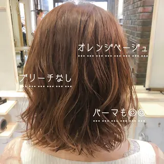 ミディアム パーマ RUKA 美容院×ネイリストのヘアスタイル