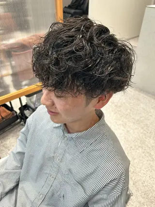 メンズ 波巻きスパイラル/ メンズパーマ/ゆうひのヘアスタイル