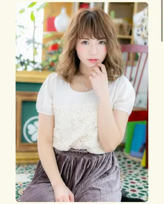 セミロング cover　hair　bliss上尾店所属・中舘 安津子のヘアスタイル