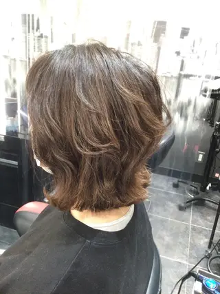 ミディアム カラー パーマ Annon プライベートサロンのヘアスタイル