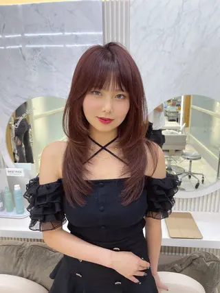 セミロング 顔周り/透明感カラー /韓国ヘア/TAKUのヘアスタイル