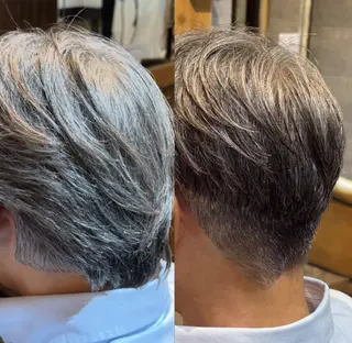 ショート メンズ 🌙透明感カラー／ 丁寧施術｜松本のヘアスタイル