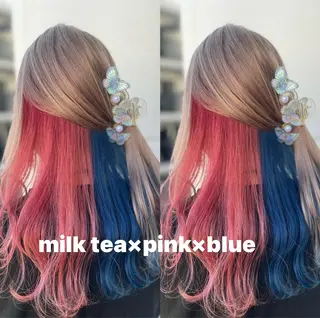 セミロング 🦋ami/浦和 ブリーチカラー🦋のヘアスタイル