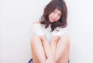 セミロング カラー パーマ ヘアアレンジ 店長/ 加藤 流菜のヘアスタイル