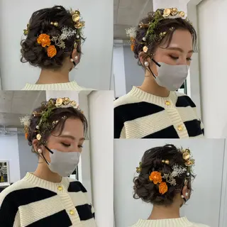 ミディアム ヘアアレンジ 卒業式ヘアセット🎀 ヘアアレンジのヘアスタイル