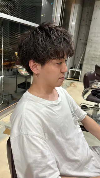 ショート パーマ メンズ fifth 原宿　【フィフス】所属・fifth/メンズ パーマ/川﨑泰就のヘアスタイル