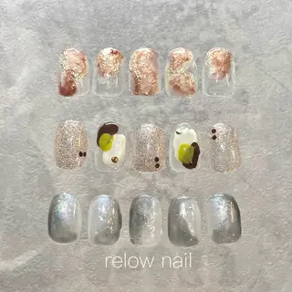 ネイル anyora nail salon所属・大人ワンホン キラキラ／Ayanoのネイルデザイン