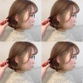 ショート カラー 透明感/オリーブ/ グレージュ/YUKAのヘアスタイル