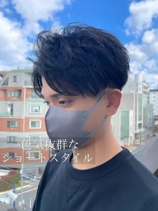 ショート カラー メンズ アイブロウ メンズ特化🟡個室 口コミ高評価🟡三澤のヘアスタイル