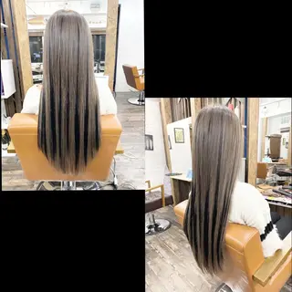 ロング カラー ✯カラー&編み込み エクステ✯池田智博✯のヘアスタイル