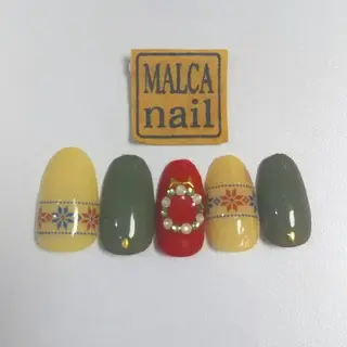 ミディアム パーマ ヘアアレンジ ネイル キッズ マツエク・マツパ カラー MALCAnail(マルカネイル)所属・荒木 莉奈のネイルデザイン