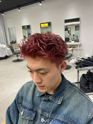 ショート カラー メンズ シャドウパーマ/ ルーズパーマ/メンズのヘアスタイル