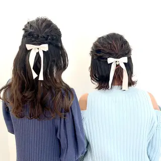 セミロング ヘアアレンジ HIROKO / 透明感暖色カラー🎀のヘアスタイル